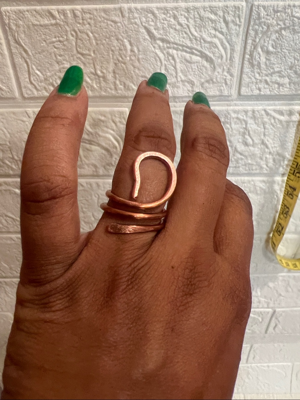Handcrafted Copper Spiral Statement Ring